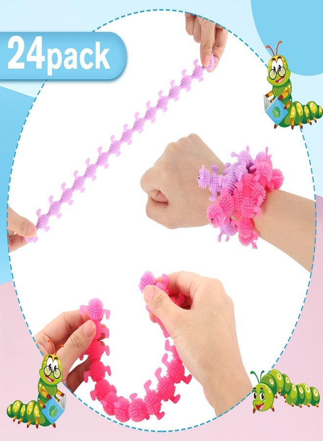 Silipull 24 Pcs Caterpillar Stretchy Strings Toy Colorful Fidget Worm Fidget Sensory Add, ADHD or Autism, Relaxing Toys(9.8 Inches,Colorful Worm) - Image 3